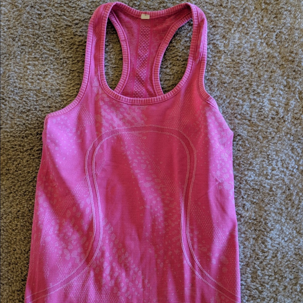 Pink lululemon workout tank